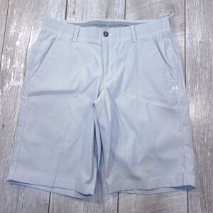 Under Armour Golf Shorts Mens 34 Grey HeatGear Micro-Houndstooth Loose Fit